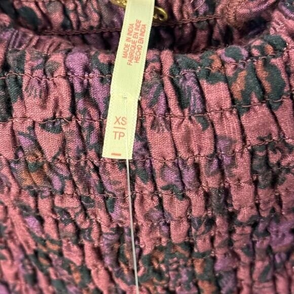 NWT Free People Smock It To Me Mini Dress Burgundy - Picture 12 of 12